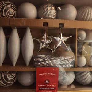 Wondershop Silver and White Ornament Collection